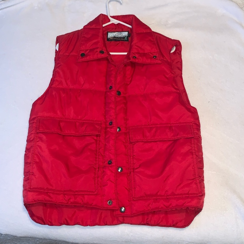 Vintage Red Quilted Puffer Vest size M